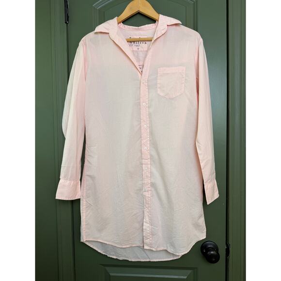 NWOT Frank & EILEEN MARY Lightweight Cotton Semi Sheer Button Up Dress Pink XS - Picture 2 of 10